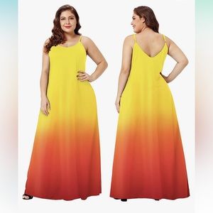 Women’s Ombré Sunburst Maxi Dress